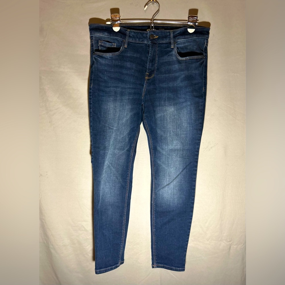 Size 12 Old Navy rockstar super skinny mid-rise jeans, mid-dark wash